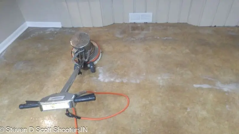 Deep scrubbing tile and grout with professional floor cleaning equipment