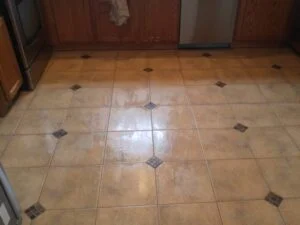 After cleaning linoleum