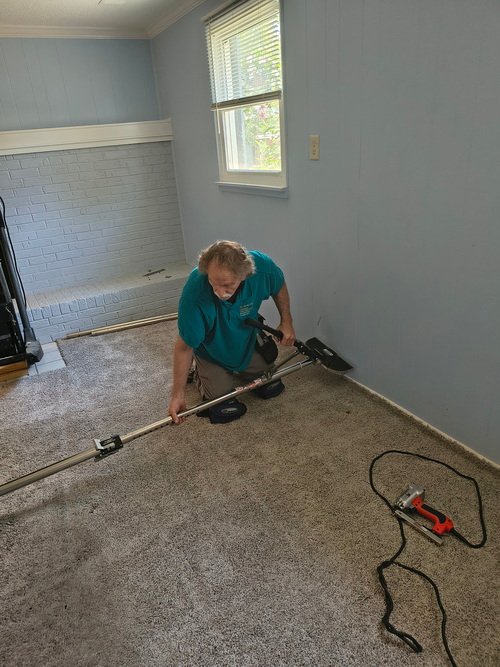 Power Stretch carpet before after