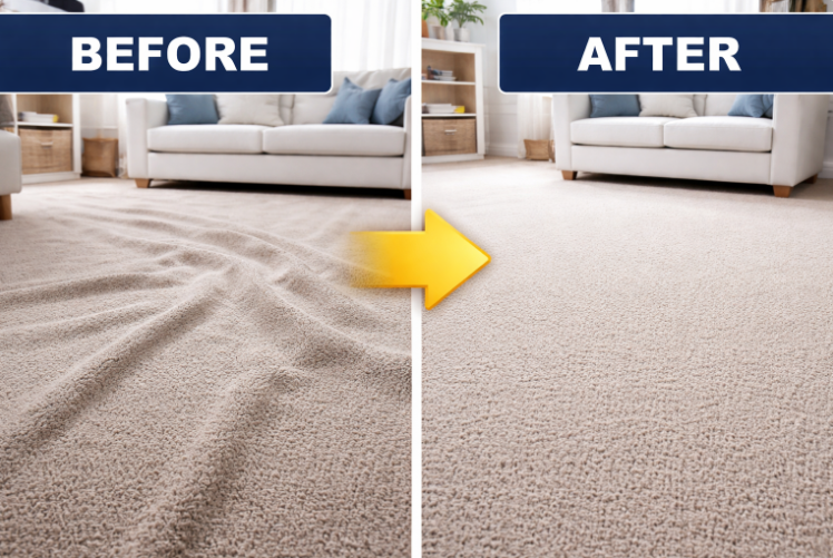 Carpet Stretching before after