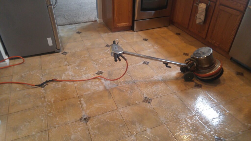 Deep Scrubbing after Applying the Cleaning solution