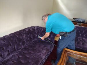 Upholstery Cleaning velvet fiber and pre spray + agitatiing the fiber befor Steam /cleaning